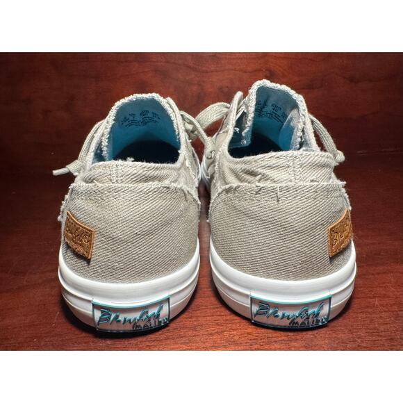 Blowfish Malibu Tan Cotton Uppers Lace Up Distressed Sneakers Women's Size 9.5 - Picture 4 of 8